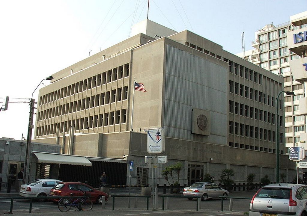 目前美國在以色列的大使館位於特拉維夫（Tel Aviv）。圖片取自Krokodyl