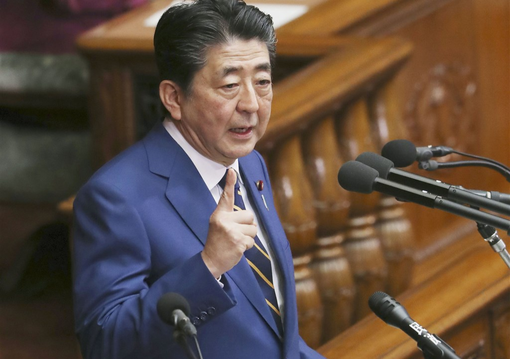 日本首相安倍晉三20日在國會發表施政方針演說，提及311東日本大地震災區重建有成，岩手縣野田村市登記2020東京奧運台灣接待城時，全場揚起熱烈掌聲。 圖：中央社／提供