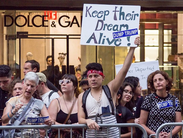 去年在Trump Tower前抗議川普廢除DACA的民眾。圖片取自Rhododendrites