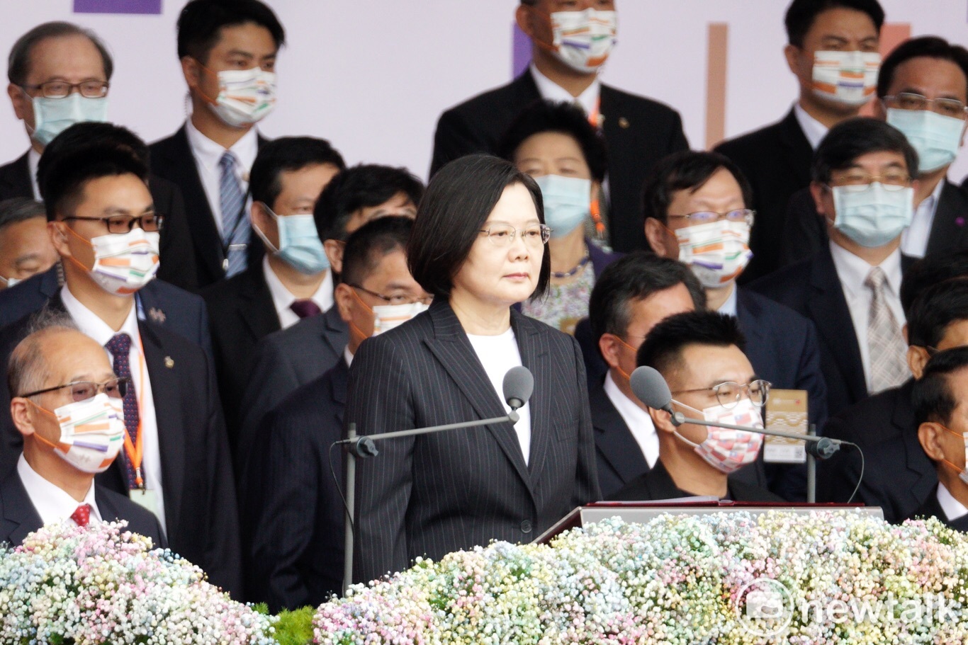 總統蔡英文於雙十節國慶大會上致詞。（資料照片） 圖：張良一／攝