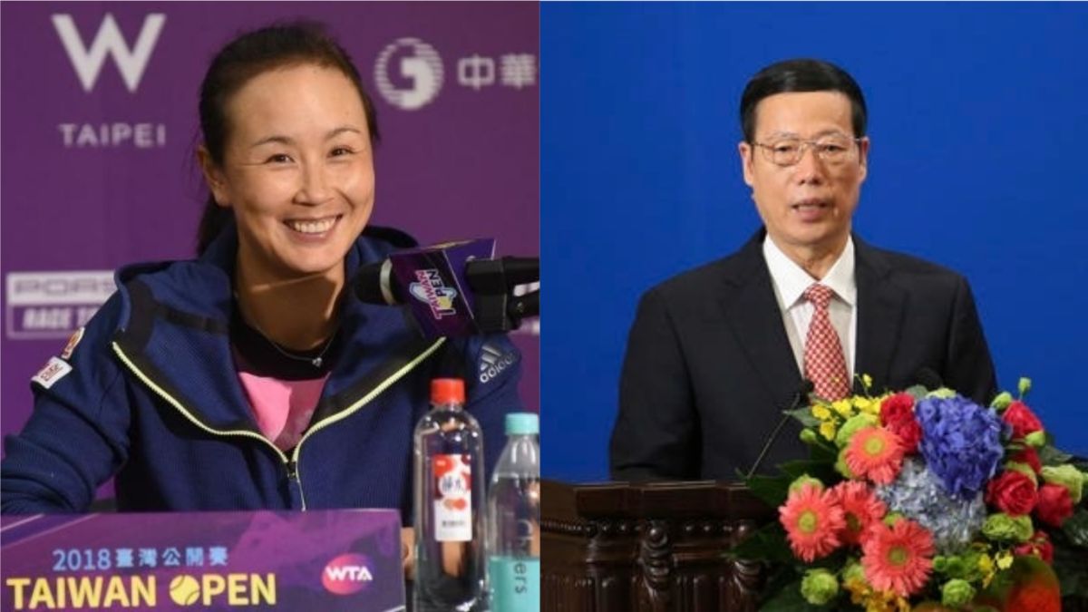 中國網球名將彭帥透過微博爆料與中國前副總理張高麗有不倫婚外情。 圖 : 新頭殼合成