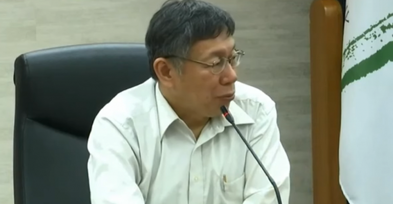 台北市長柯文哲拒絕為「自焚說」道歉。圖片來源：影片畫面