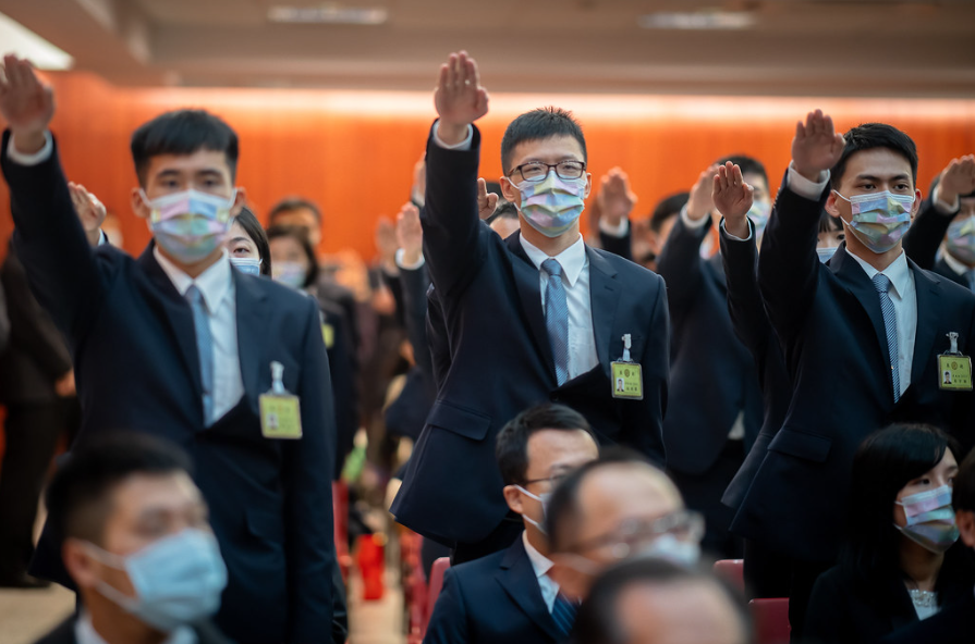 法務部調查局調查班的58期結業典禮。圖/翻攝自總統府flickr